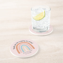 Posavasos Profesora de acuarela moderna Arcoiris gracias