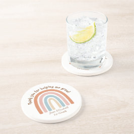 Posavasos Profesora de acuarela moderna Arcoiris gracias