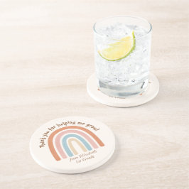 Posavasos Profesora de acuarela moderna Arcoiris gracias
