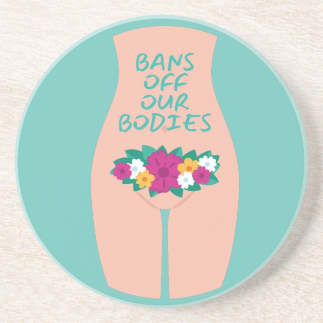 Posavasos Prohibición de nuestros cuerpos Aqua (Frente)