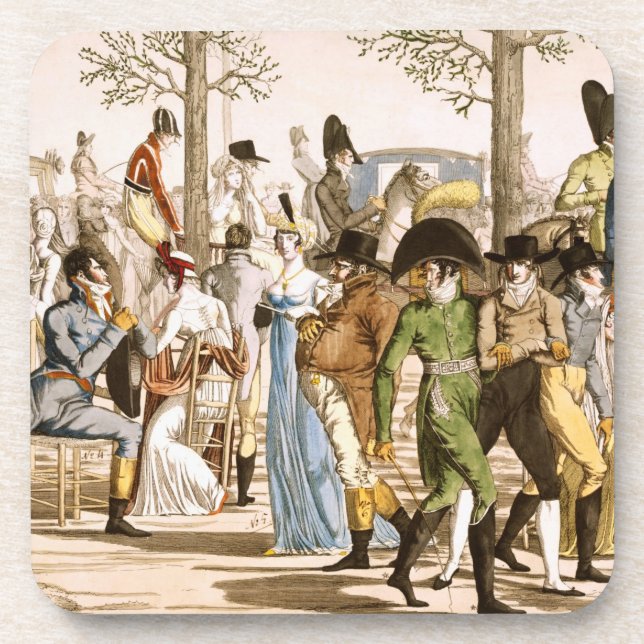 Posavasos "promenade" en Longchamps, 1802 (grabado) (Frente)