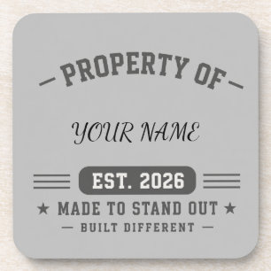 Posavasos Propiedad Personalizada De Nombre – Estilo Varsity