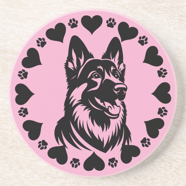 Posavasos Propietario alemán de perro pastor (Frente)