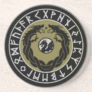 Posavasos Protección de runa vikinga de dragón
