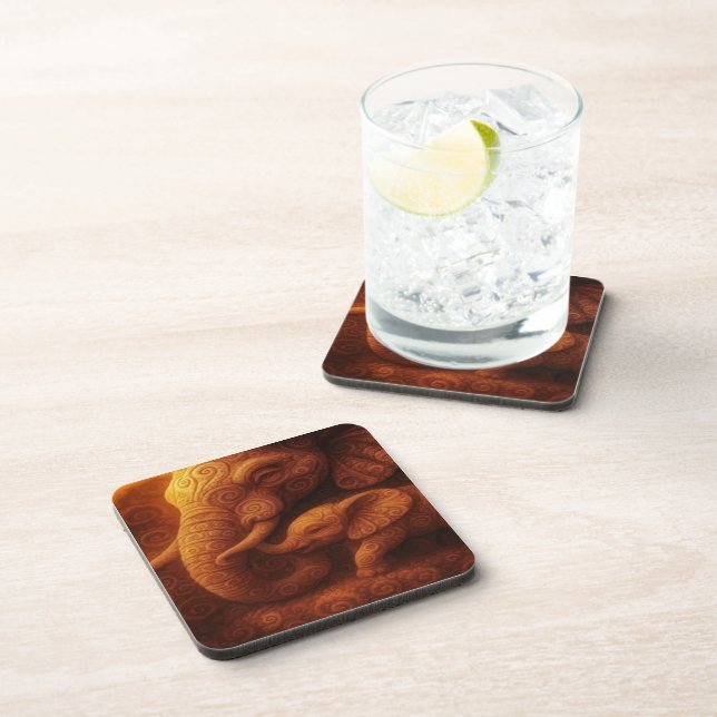 Posavasos Protective Elephant Beverage Coaster (Lado Derecho)