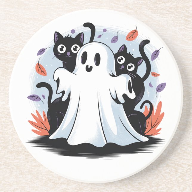 Posavasos Provocación nocturna de Halloween (Frente)