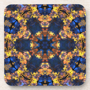 Posavasos Psicodelia Hippie amarillo y azul