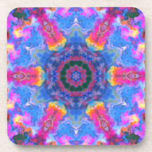 Posavasos Psicodelia Hippie Azul rosa y Amarillo