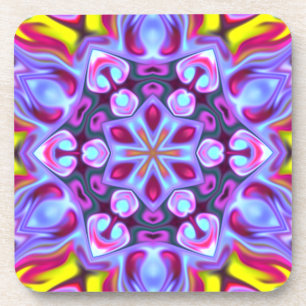 Posavasos Psicodelia Hippie Azul rosa y Amarillo