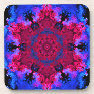 Posavasos Psicodelia Hippie Rojo Rosa y Azul