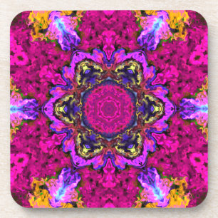 Posavasos Psicodelia Hippie rosa amarillo y Naranja