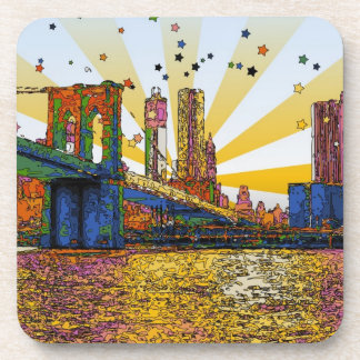 Posavasos Psicodélica ciudad de Nueva York: Puente de Brookl
