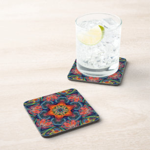 Posavasos Psicodélico y colorido patrón Kaleidoscope