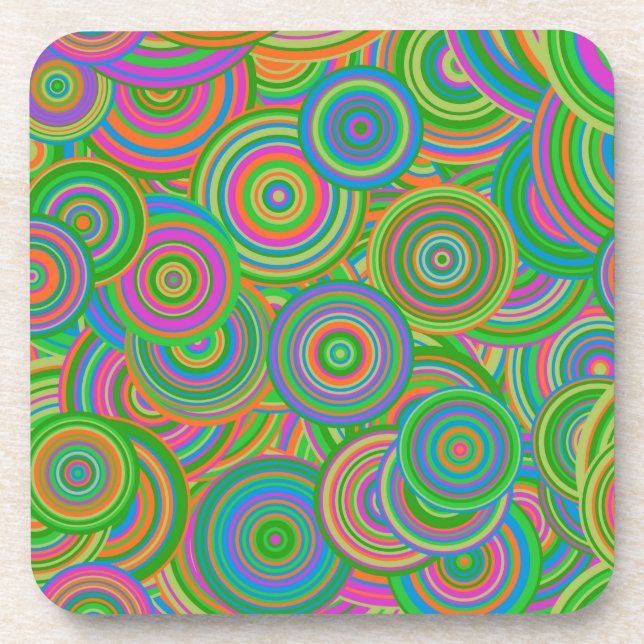 Posavasos Psychedelic Circles Plastic Coaster (Frente)