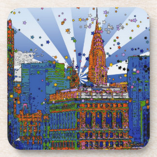 Posavasos Psychedelic NYC: Chrysler, Flatiron #1
