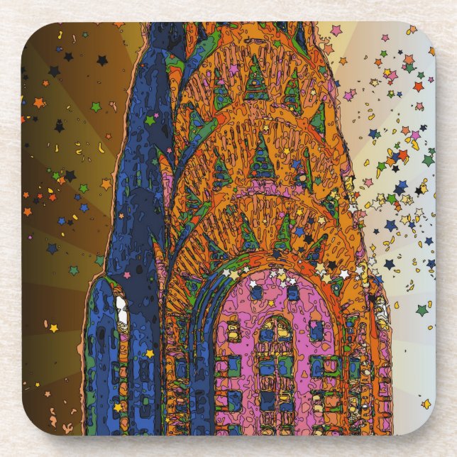 Posavasos Psychedlic NYC: Chrysler que construye el primer (Frente)