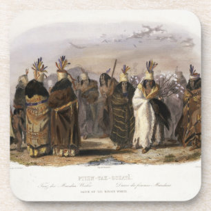 Posavasos Ptihn-Tak-Ochata, danza de las mujeres de Mandan,