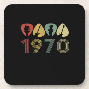 Posavasos Púa de guitarra Guitarista 1970