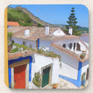 Posavasos Pueblo acuarela