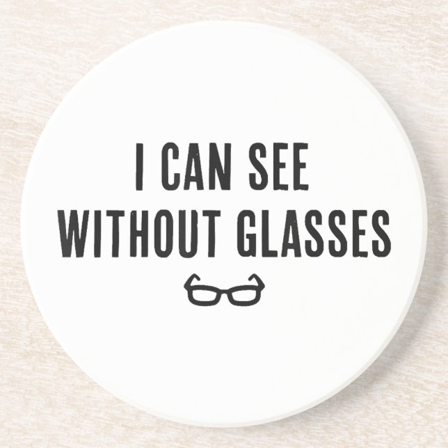 Posavasos Puedo Ver Sin Gafas - Divertido Fiesta De Mentira  (Frente)