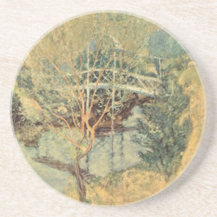 Posavasos Puente Blanco de Twachtman, Impresionismo Vintage