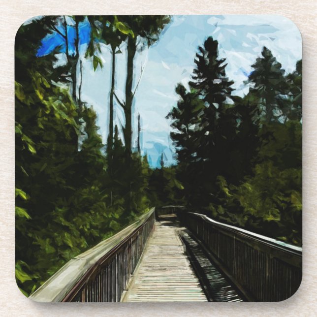 Posavasos Puente de pie sobre el cañón canadiense (Frente)