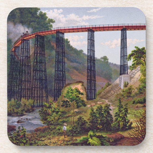 Posavasos Puente ferroviario en Metlac, del 'álbum del Mexic (Frente)