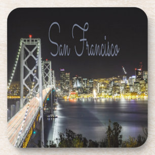 Posavasos Puente Golden Gate de la Línea del cielo nocturno