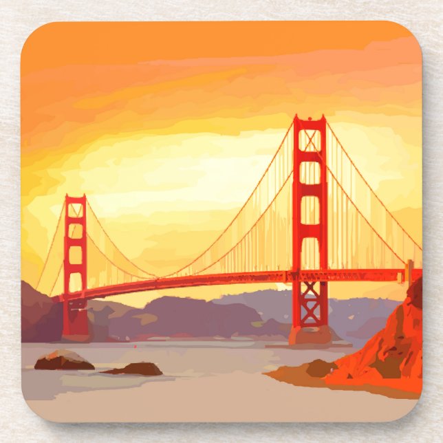 Posavasos Puente Golden Gate de San Francisco (Frente)