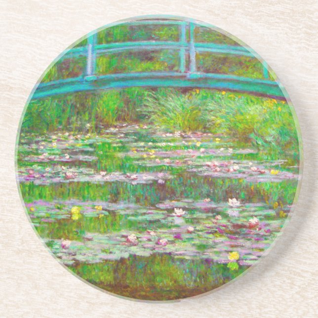 Posavasos Puente japonés de Monet y los lirios de agua (Frente)