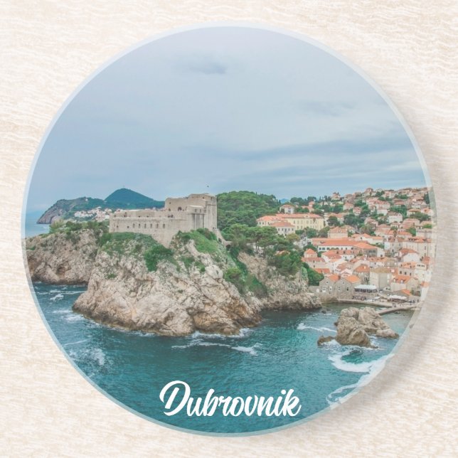 Posavasos Puerto de Dubrovnik y montaña rusa en el centro de (Frente)