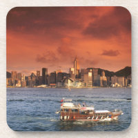 Puerto de Hong Kong al atardecer