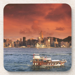 Posavasos Puerto de Hong Kong al atardecer