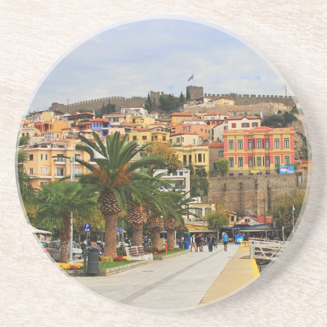 Posavasos Puerto de Kavala, montaña rusa de Grecia (Frente)