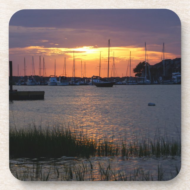 Posavasos Puesta de sol del río Folly (Frente)