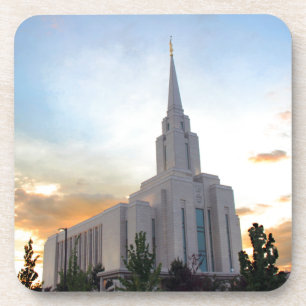 Posavasos Puesta de sol del templo LDS Oquirrh Mountain Utah
