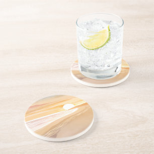 Posavasos Puesta de sol en la playa Acuarela   Hermoso Amari