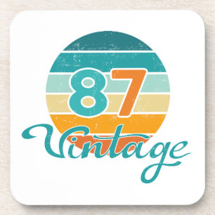 Posavasos Puesta de sol retro 87 vintage desgastada