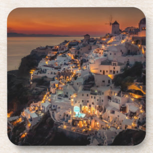 Posavasos Puesta del sol de Santorini, Grecia