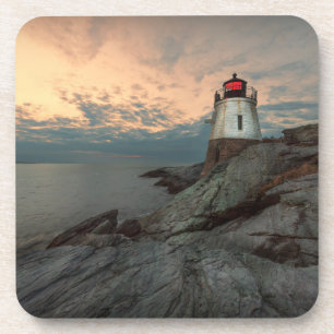 Posavasos Puesta del sol en el faro de la colina del