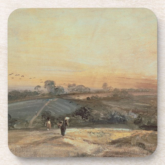 Posavasos Puesta del sol otoñal de John Constable el | (Frente)