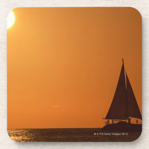 Posavasos Puesta del sol y yate