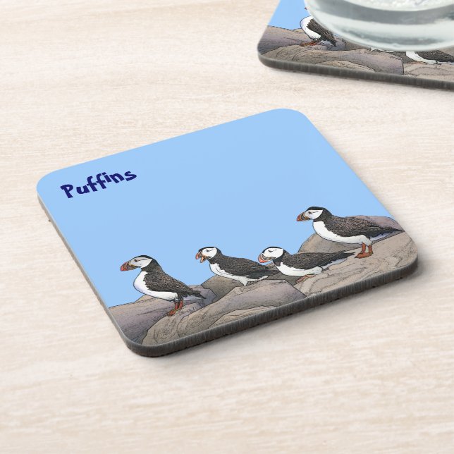 Posavasos Puffins atlánticos (Lado Izquierdo)