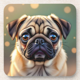 Posavasos Pug Adorable de cerca | Perro Lindo 