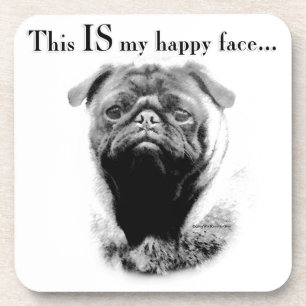 Posavasos Pug Happy Face