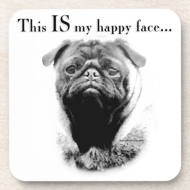 Posavasos Pug Happy Face (Frente)