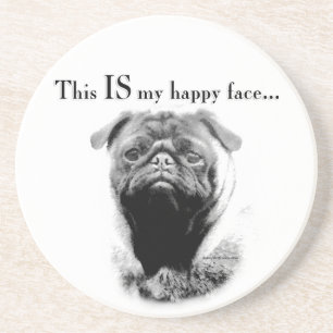 Posavasos Pug Happy Face