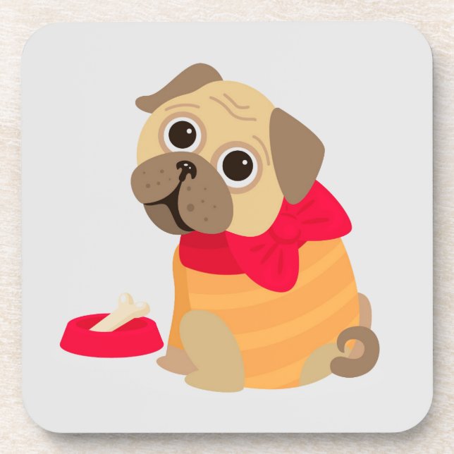 Posavasos Pug Love adorable pug puppy dog (Frente)