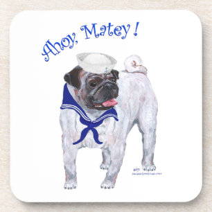 Posavasos Pug Marinero