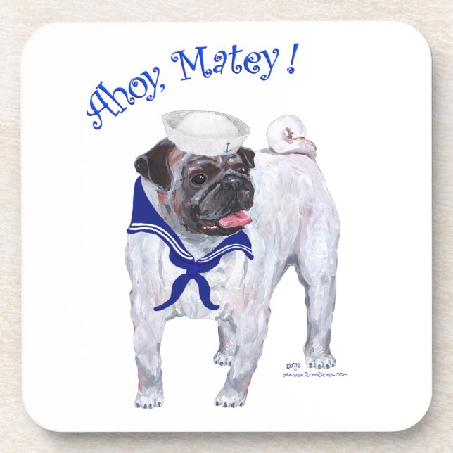 Posavasos Pug Sailor (Frente)